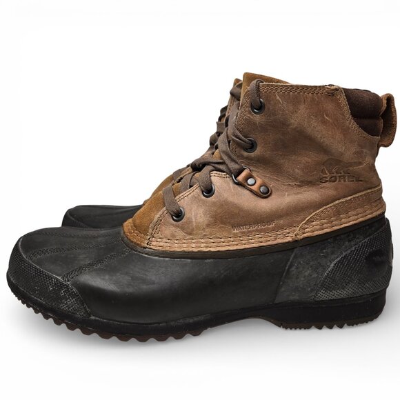 Sorel Ankeny Duck Boots Men Leather Waterproof Bottom Outdoor Activewear 10.5